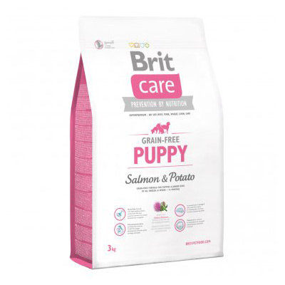 Супер премиум храна за подрастващи кученца Brit Care Dog Grain-free Puppy Salmon, Skin and Coat БЕЗ ЗЪРНЕНИ КУЛТУРИ, със сьомга, за здравословно развитие и подпомагане на имунитета 3 кг. 2