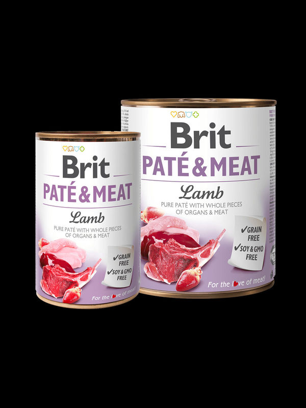 BRIT PATE & MEAT LAMB – консервирана кучешка храна с 26% агнешко месо 0.800 кг.