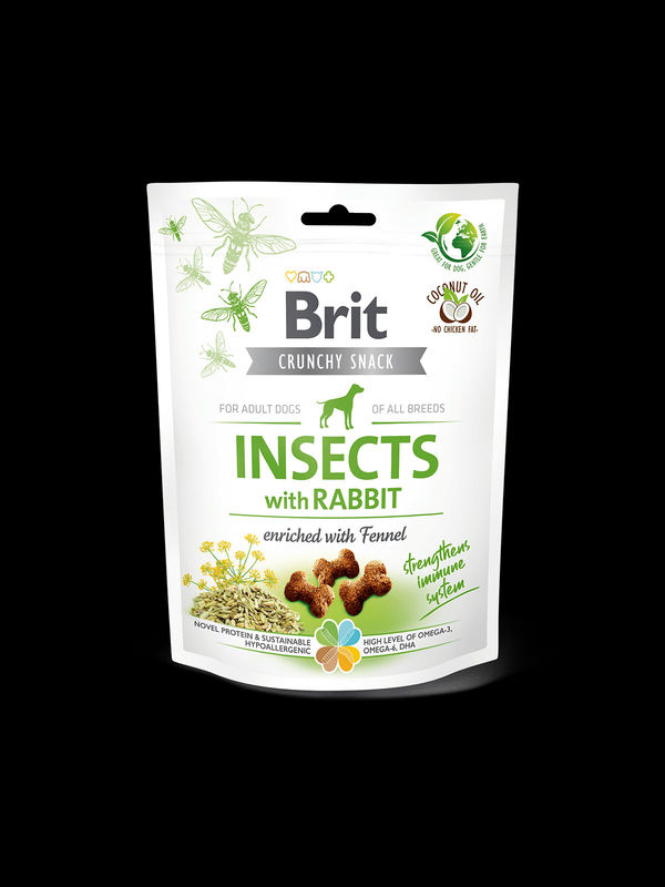 Brit Care Crunchy Cracker. Insects with Rabbit enriched with Fennel – лакомство за кучета с насекоми, заешко и копър за подсилване на имунната система 0.200 кг. 2