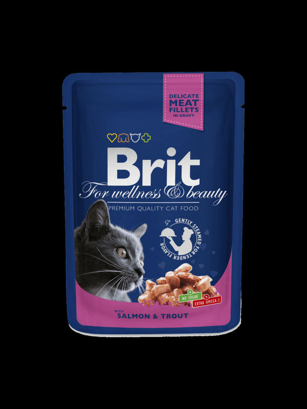 Пауч за котка Brit Premium Salmon & Trout 100гр. 0.100 кг.