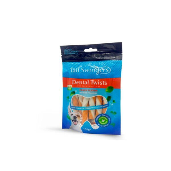 Дентално лакомство за куче TAIL SWINGERS Dental Twists Peach 8