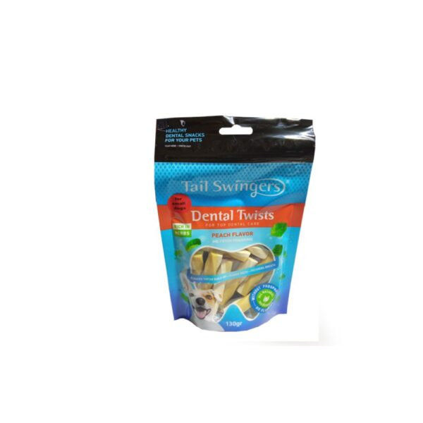 Дентално лакомство за куче TAIL SWINGERS Dental Twists Peach 9
