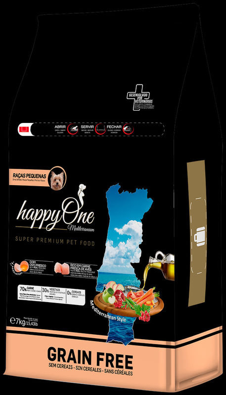 Средиземноморска храна HappyOne MEDITERRANEUM Small breeds за пораснали кучета от малки породи с пилешко месо, сардини, зехтин, яйца и нар 3 кг. 4