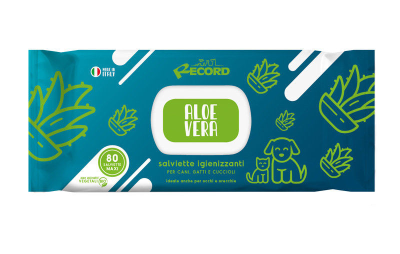 Record wet wipes ALOE VERA  – Мокри кърпи за домашни любимци с алое вера 80бр. 1 бр.