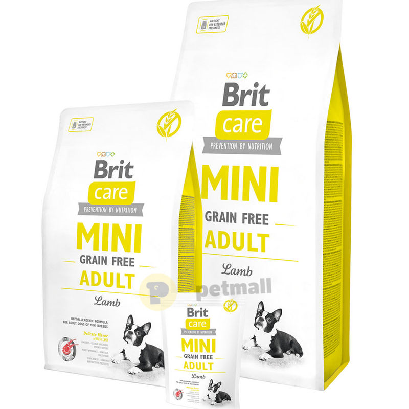 Пълноценна суха храна Brit Care Mini Grain Free Adult за пораснали кучета от малките породи 7 кг.