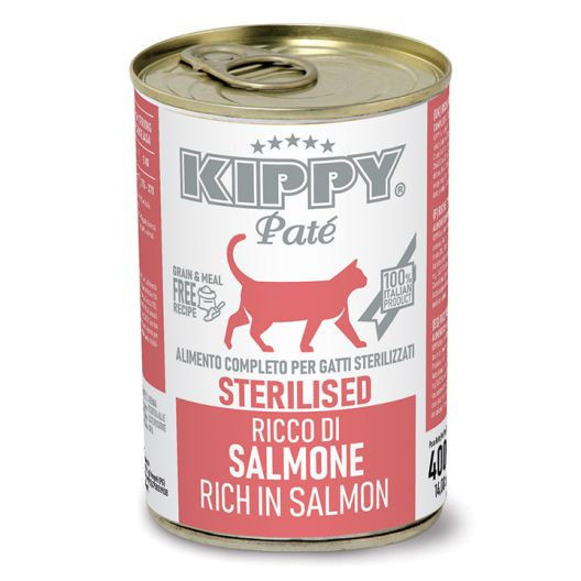 KIPPY Pate Salmon (CAT Sterilised) – Консервирана храна за котки със сьомга 400гр. 0.400 кг.