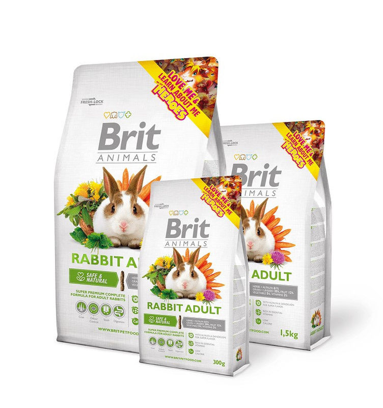 Brit Animals RABBIT ADULT Complete – Супер премиум пълноценна храна за зайци 3 кг.