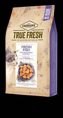 Ултра премиум суха храна Carnilove TRUE FRESH Cat Fish със 70% истинска, прясна риба, обогатена с червена леща, мащерка и боровинки 1.8 кг.