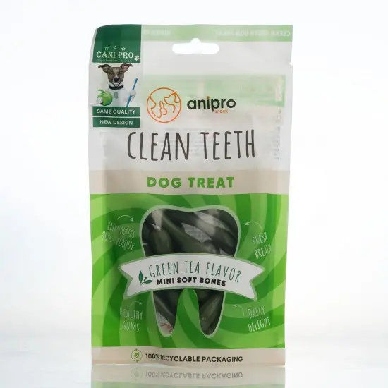 anipro - дентални мини кокалчета с аромат зелен чай, 14 броя, 84 г 5