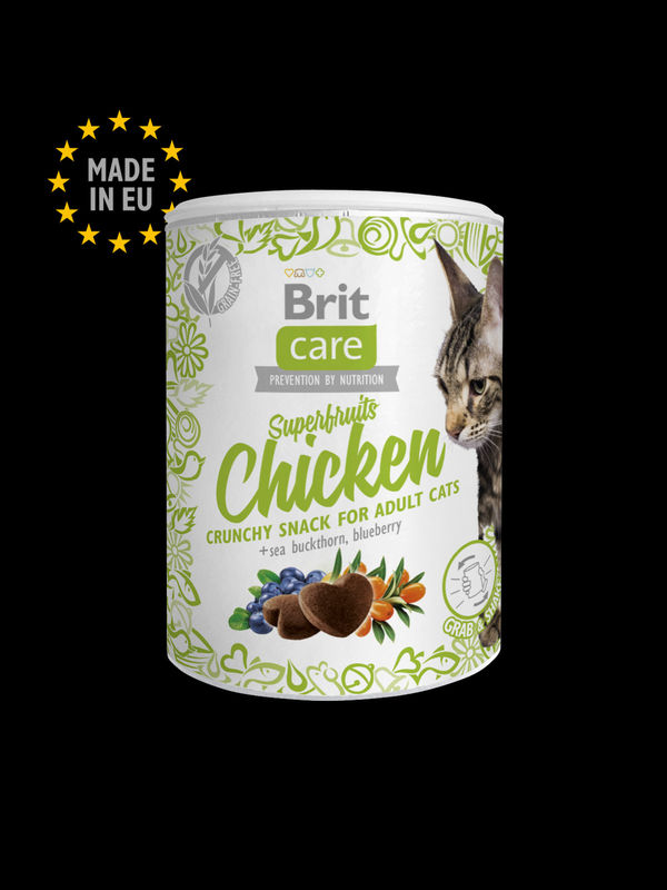 Brit Care Cat Snack Superfruits Chicken – Лакомство за котки с вкус на пиле 100гр.