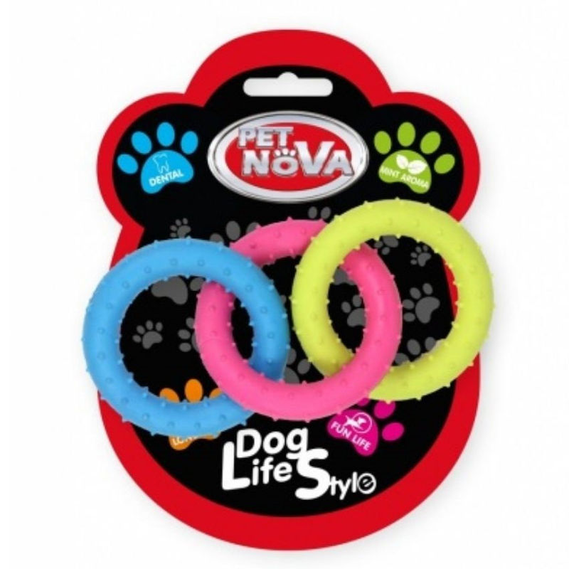 Дентална, гумена играчка за кучета PET NOVA с аромат на мента, 18,5 см 18 см.