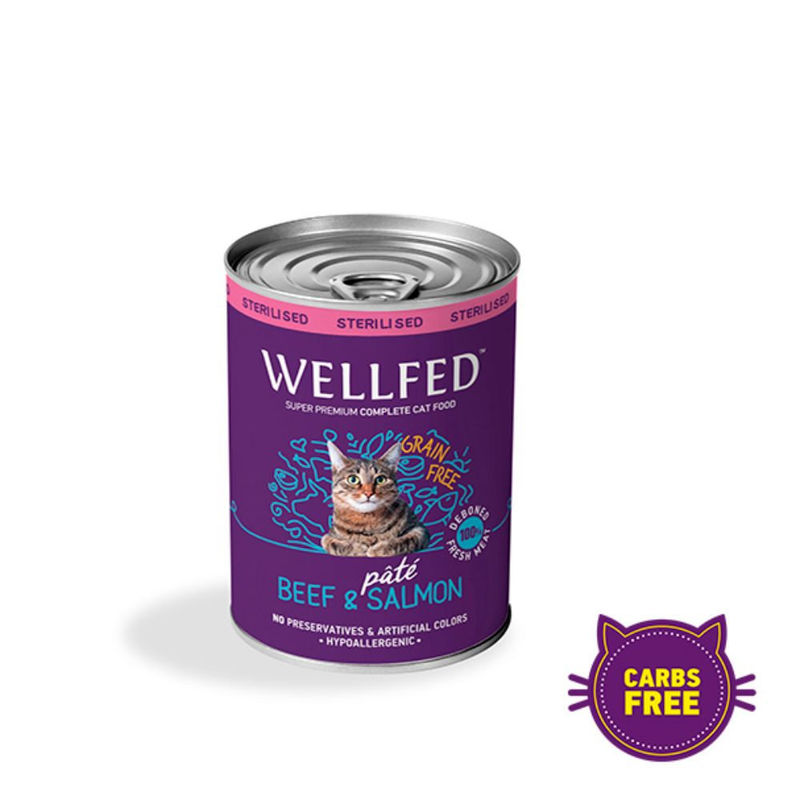 Консерва за котка WELLFED Sterilised Adult Beef and Salmon with Salmon oil (12months – 7 years) 4