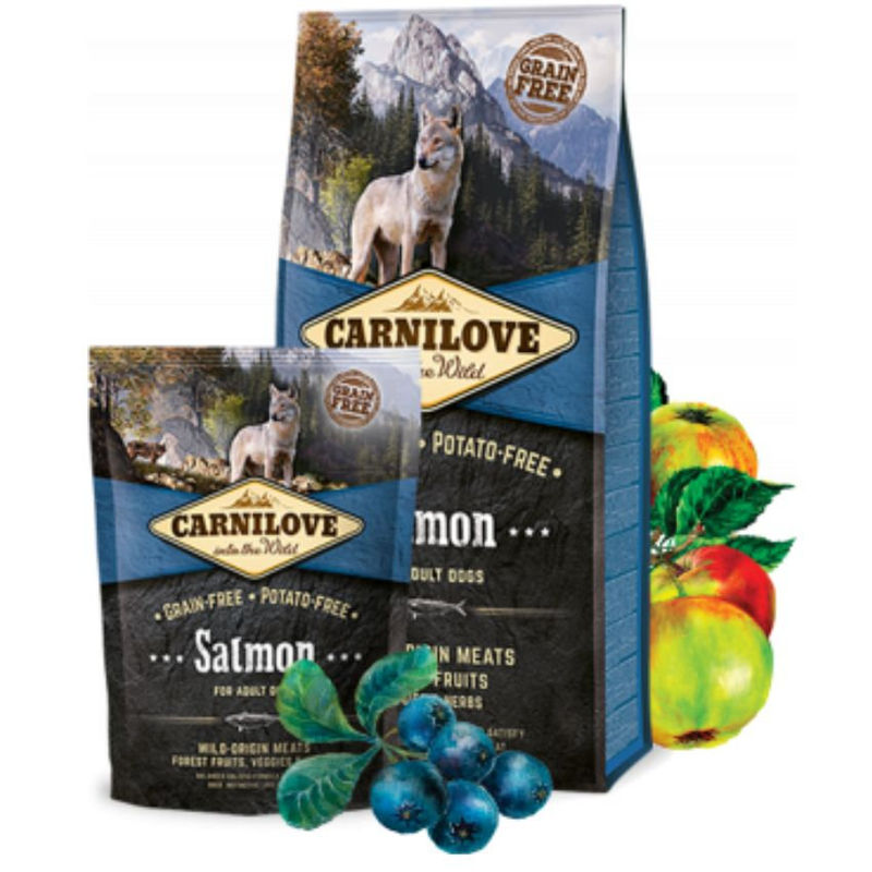 Пълноценна, суха храна за кучета Carnilove Salmon for Adult със 25% сьомга, БЕЗ ЗЪРНЕНИ КУЛТУРИ 12 кг.