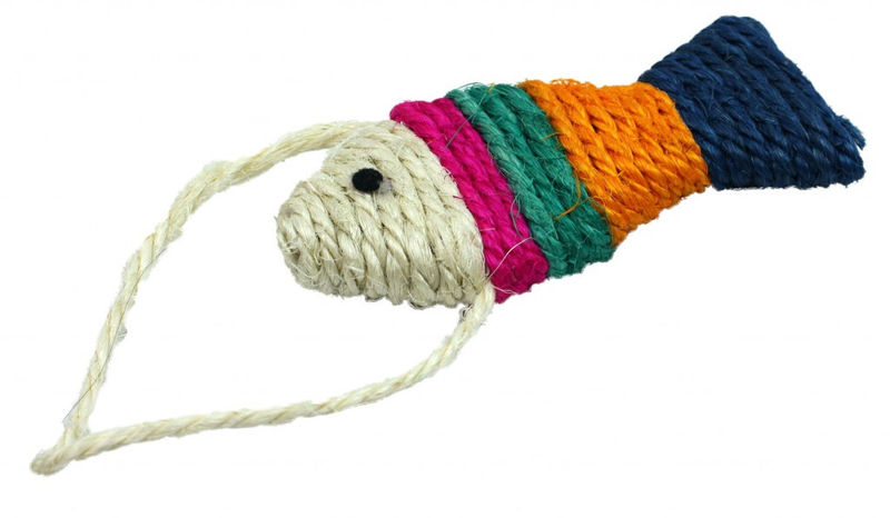 Котешка играчка PET NOVA 2в1 сезалена мишка, драскалка 12х6см. микс 2