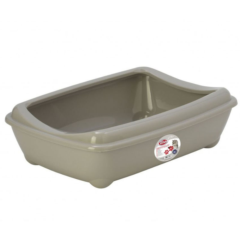 Открита котешка тоалетна PET NOVA  с борд M размер Сив