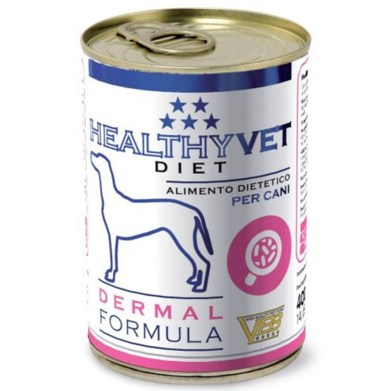 Консервирана кучешка храна HEALTHYVET DIET DERMAL за поддържане здравето на кожата 0.400 кг.