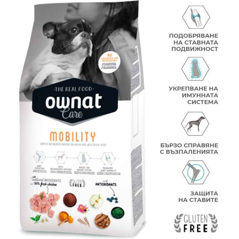 Профилактична  храна за кучета Ownat Care Joint/Mobility –  за поддържане на здравето на ставите и подобряване на мобилността, БЕЗ ГЛУТЕН