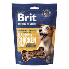 Полувлажни лакомства за кучета Brit Premium by Nature Dog Semi-moist Snacks Chicken with Raspberry с Пилешко месо и малина 180гр.