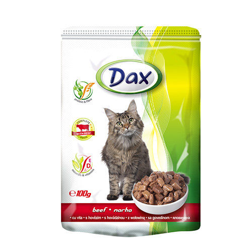 пауч Dax Beef cat 100гр. пауч за котка с телешко месо в сос