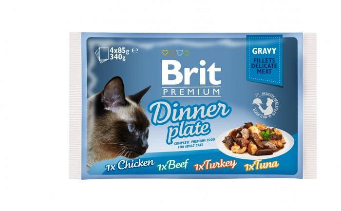 Brit Premium Cat Delicate Fillets in Gravy – Порция паучове, месо в сос 4 x 85гр. микс