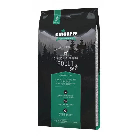 Chicopee Holistic Soft Ostrich&Potato - полувлажна храна за кучета, с щраус и картофи, мека гранула, малки и мини породи, 12 кг 5
