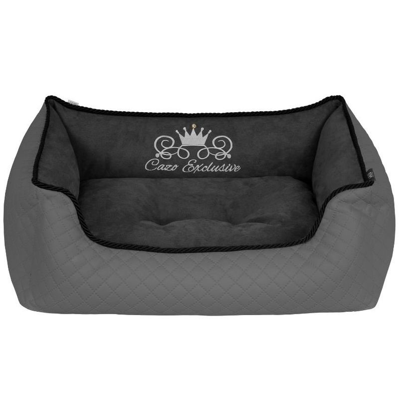 Меко бродирано легло CAZO Soft Bed Royal Line – сиво 75 x 60 см.