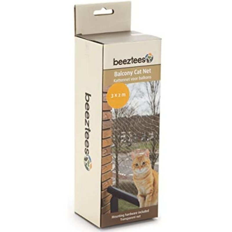 Предпазна мрежа Beeztees за балкони и прозорзци 3 x 2 м – Прозрачна Черен
