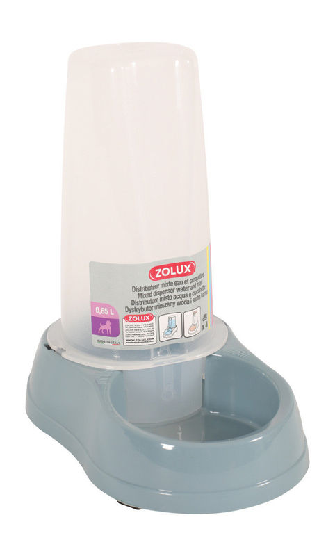 Пластмасов диспенсър Zolux  за вода 1,5л – с противоплъзгаща основа син 2