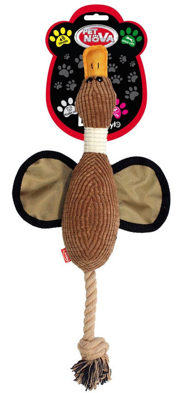 Плюшена играчка пате с въже за дърпане PET NOVA 45 см.