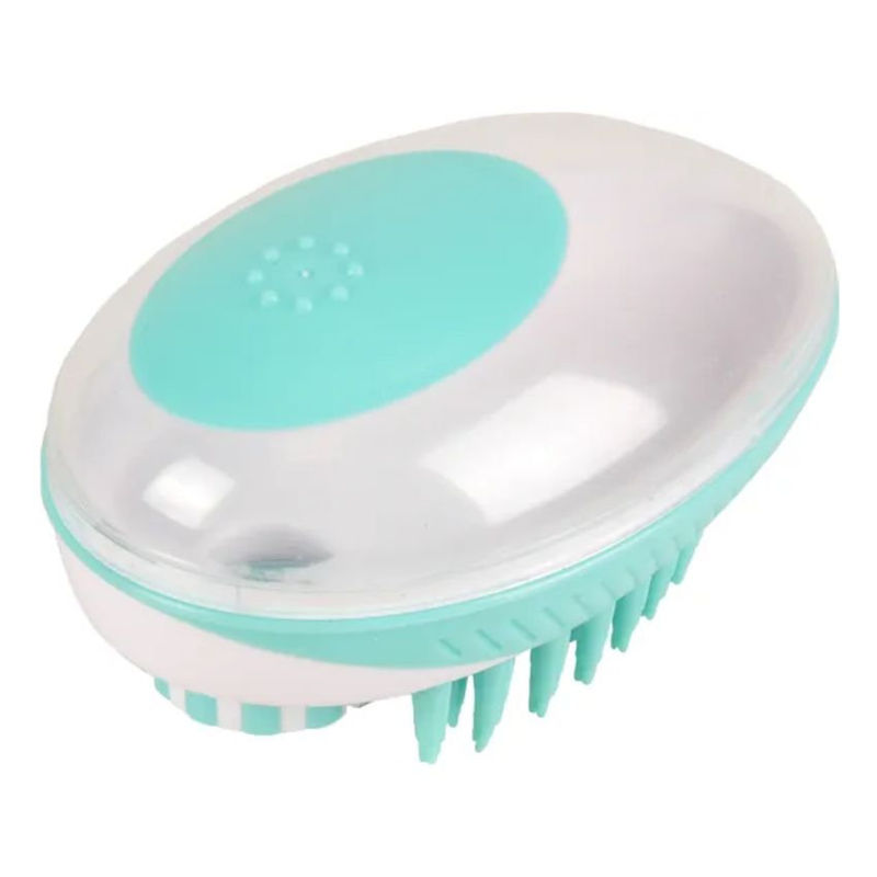 Четка за масаж и почистване 2в1 Flamingo Clean and massage brush за куче син 2
