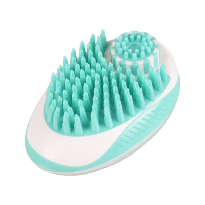 Четка за масаж и почистване 2в1 Flamingo Clean and massage brush за куче син