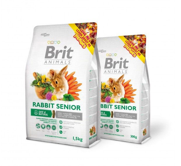 Brit Animals RABBIT SENIOR Complete – Супер премиум пълноценна храна за възрастни зайци 1.5 кг.