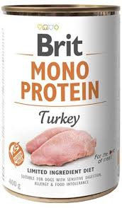 Brit Mono Protein Turkey – консериврана храна за кучета с 78% пуешко месо 0.400 кг.