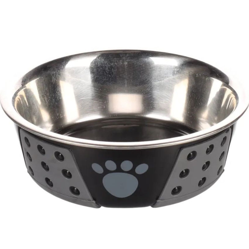 Метална купа за куче Flamingo HERMOSA GREY 400 мл 400мл.