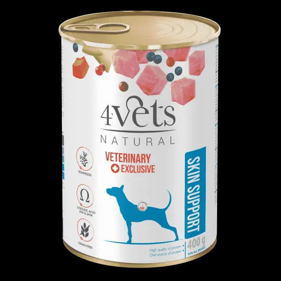 4Vets Dog Natural Skin Support консервирана храна за кучета, при кожни проблеми, 400 г