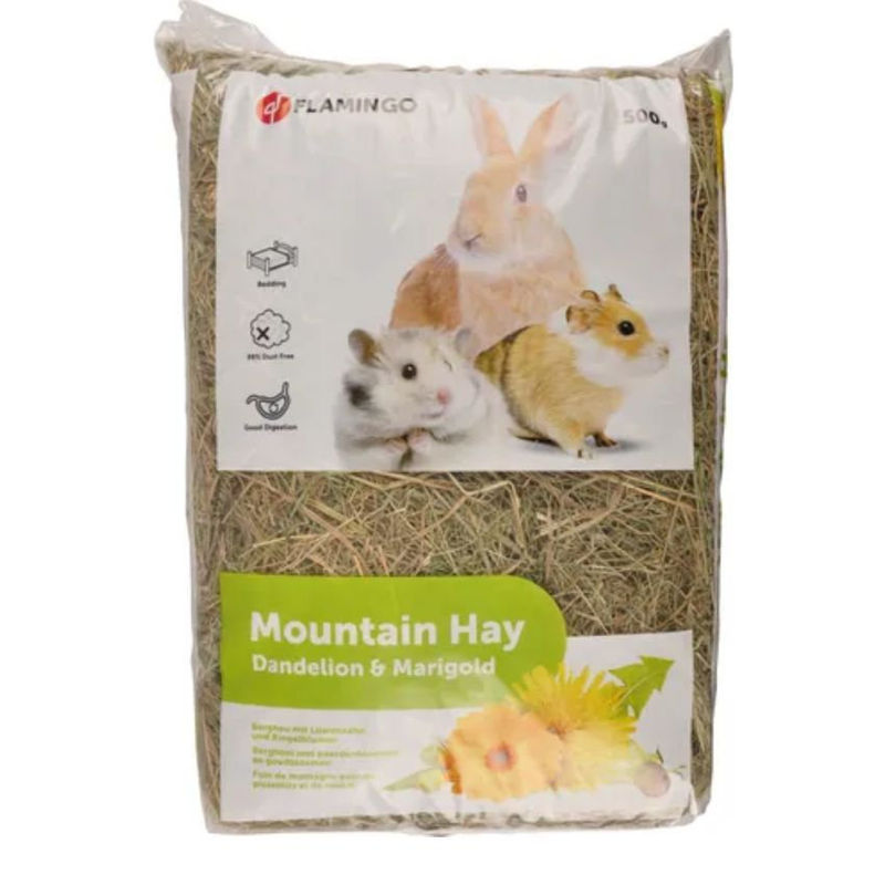 Планинско сено за гризачи Flamingo Mountain hay Dandelion с глухарче 0.500 кг.