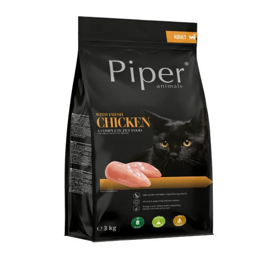 Piper Cat Chicken - суха гранулирана храна за котки с прясно пилешко, без зърно, 3 кг