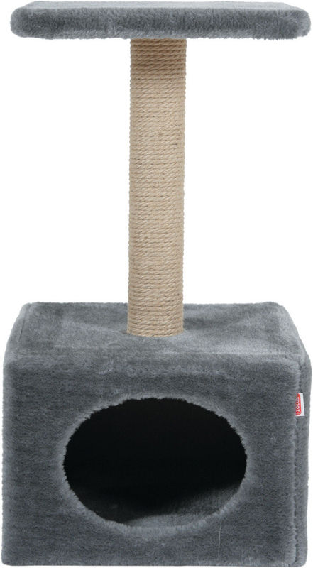 Драскалка Zolux SOLO CAT TREE – с къщичка и една площадка, 31см х 31см х 56см Бежов