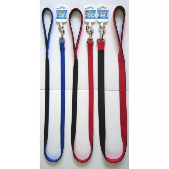 anipro Sport+ повод от лента, двоен, двуцветен, 2.0/200см черно/синьо