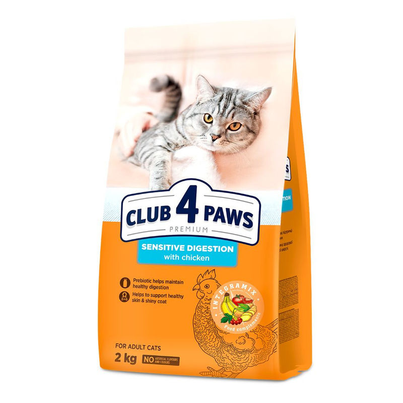 CLUB 4 PAWS CAT ADULT SENSITIVE DIGESTION Пълноценна, премиум храна за котки 12