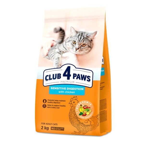 CLUB 4 PAWS CAT ADULT SENSITIVE DIGESTION Пълноценна, премиум храна за котки 11