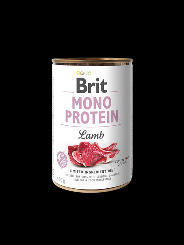 BRIT MONO PROTEIN LAMB – консервирана кучешка храна с 76% агнешко месо 0.400 кг.