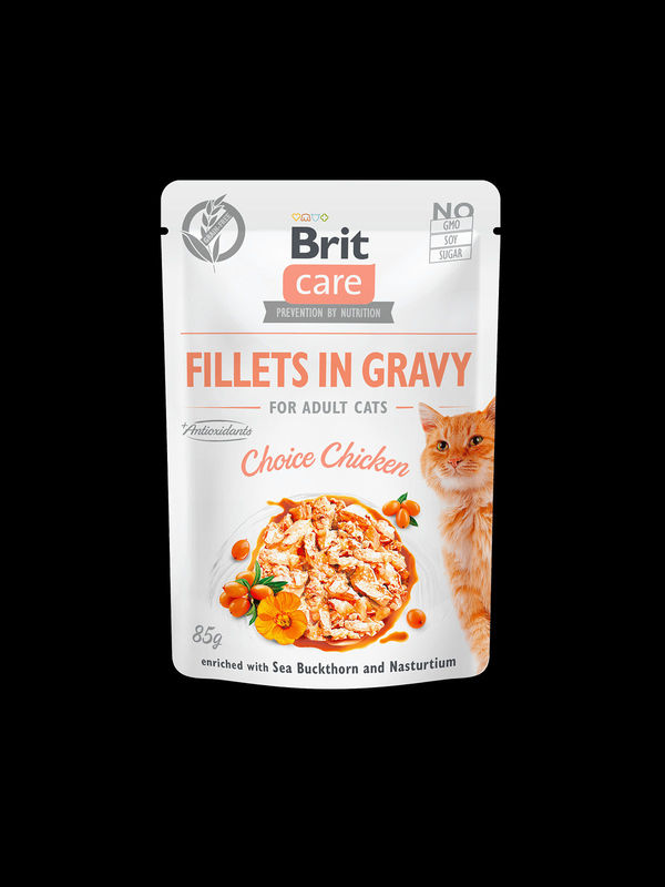 Brit Care Cat Pouch CHOICE CHICKEN in Gravy – пауч за котки с пилешко филе в сос 85 гр.