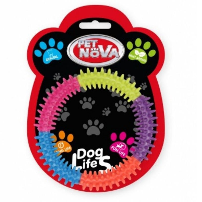 Кучешка играчка PET NOVA дентален гумен ринг 15 см. с аромат на мента 15 см.