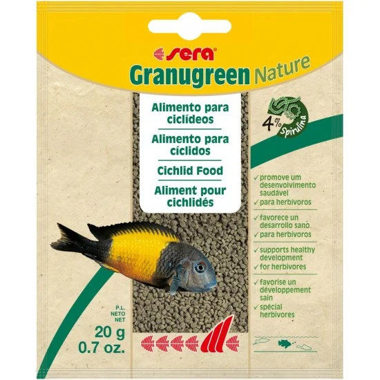 sera Granugreen Nature 20 г - за растителноядни цихлиди от Афр. езера