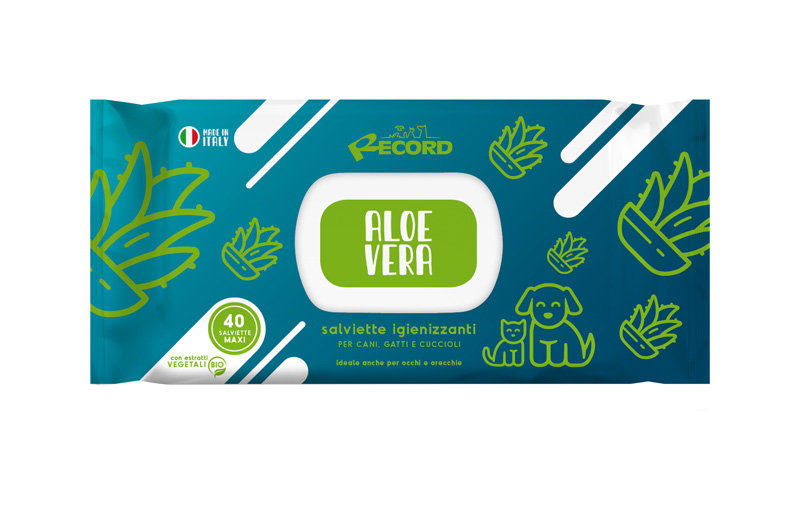 Record wet wipes ALOE VERA  – Мокри кърпи за домашни любимци с алое вера 40бр. 40 бр.