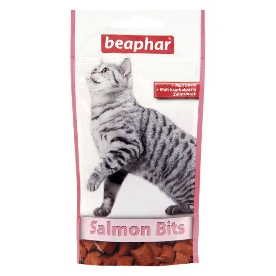 Beaphar Salmon Bits - малцови хапки за котки с вкус на сьомга, 35 г
