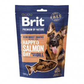 Полувлажни лакомства за кучета Brit Premium by Nature Dog Semi-moist Snacks Salmon with Dill със Сьомга и копър 180гр.