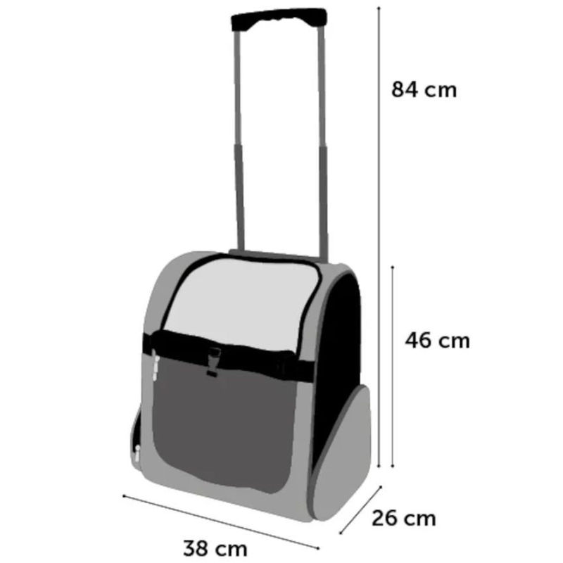 Транспортна количка за кучета и котки, куфар Flamingo TROLLEY TIRZA 38x26x46CM Сив 5
