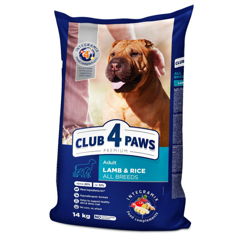 CLUB 4 PAWS DOG ALL BREED ADULT LAMB AND RICE Пълноценна, премиум храна за възрастни кучета от всички породи с агнешко и ориз 2